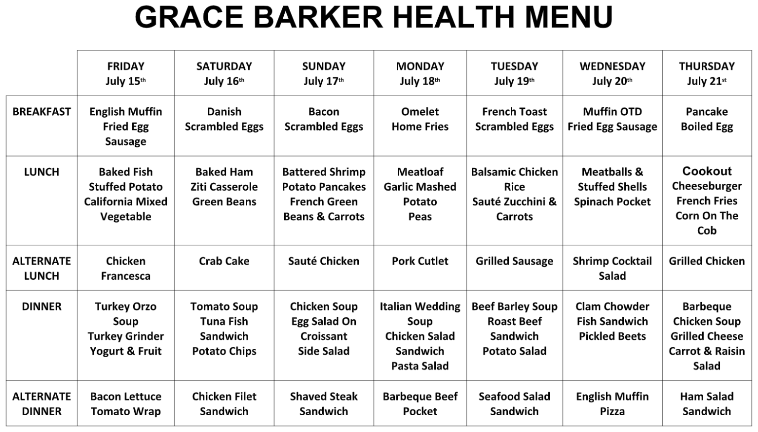 Menus - Grace Barker HealthGrace Barker Health